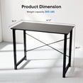 thumbnail image 3 of edx 47 inch Small Computer Writing Desk, Sturdy Workstation Game Table for Adult, Black, 3 of 7
