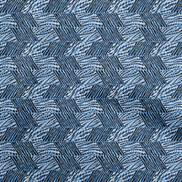 oneOone Cotton Poplin Medium Blue Fabric Abstract Craft Projects Decor Fabric Printed By The Yard 42 Inch Wide