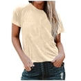 thumbnail image 1 of FAIWAD T-Shirts à Manches Courtes pour Femmes Été Col Rond Manches Courtes Grande Taille T-Shirts Décontractés Plage Vacances Basiques, 1 of 6