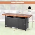 thumbnail image 3 of Costway 57" Rectangular Propane Gas Fire Pit 50,000 Btu Heater Stainless Steel Outdoor Table Brown, 3 of 10