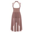 thumbnail image 4 of RUNQHUI Robe de Danse Lyrique Ballet Strass pour Filles Patinage Artistique Sans Manches Justaucorps Jazz Latin Danse Moderne Marron 8, 4 of 7