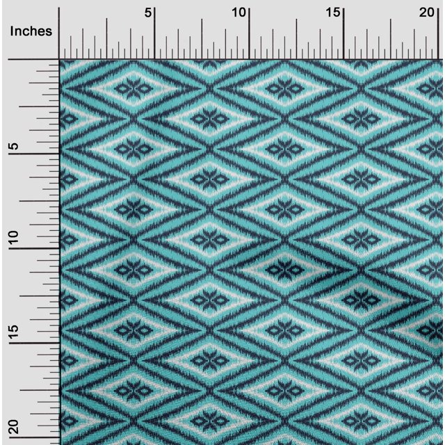 oneOone Polyester Lycra Fabric Geometric Ikat Print Fabric BTY 56 Inch Wide