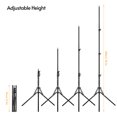 thumbnail image 2 of eccomum Photography Stand Stuido Light Tripod Stand Metal Ring Light Stand 200cm/ 78.7in Max. Height with 1/4 Inch Screw for Photography Studio Reflector Softbox LED Video Light Ring Light, 2 of 7