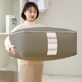 thumbnail image 2 of Heating Pads Large Capacity Clothes Storage Bag Organizer With Reinforced Handle Thick Fabric For Comforters Blankets Bedding Foldable With Sturdy Zipper Clear Window, 2 of 8