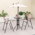 thumbnail image 2 of Costway 4PCS Patio Bistro Set Folding Counter Height Chairs Round Bar Table& Umbrella, 2 of 10