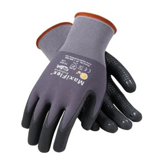 Bouton 112-34-844-XL Gant à Pois en Microfoamitrile Noir avec Étui en Nylon Gris 15 g Très Grand