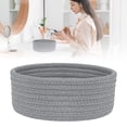 thumbnail image 2 of Woven Baskets for Storage, Furenl Small Woven Basket Micro Oval Shallow Storage Basket Mini Cotton Rope Empty Decorative Basket Boho Small Storage Basket for Nursery Kids Baby Dog Toy Gift, 2 of 9
