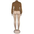 thumbnail image 5 of Femmes Sherpa Veste Revers Manches Longues Récolte Molletonné Zip Vestes Manteau Hiver Chaud Solide Pelucheux Outwear, 5 of 5