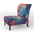 thumbnail image 3 of Designart "Radiant Spectrum Opt Art painting I" Multi-Color Abstract Upholstered Accent Chair - Modern Arm Chair For Bedroom, 3 of 7