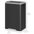 thumbnail image 3 of HOMCOM 2 x 20 Liter Garbage Can, Trash Can with Removable Buckets, Black, 3 of 10