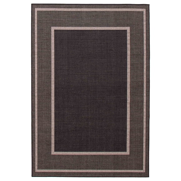 Tapis en Polypropylène Jute Natura Noir, Gris 7 Pieds10 Pouces x 10 Pieds2 Pouces