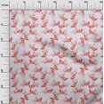 thumbnail image 3 of oneOone Popeline de Coton Rouge Tissu Floral Matériel de Couture Tissu Imprimé au Mètre 42 Pouces de Large, 3 of 5