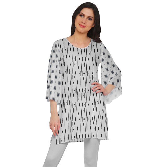 Moomaya Robe Tunique Mini à Manches Kimono Imprimées à Col Rond pour Femmes Vêtements