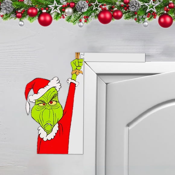 Grinch Christmas Decorations Christmas Santa Snowman Hat Door Corner Decoration Christmas