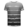thumbnail image 4 of Qertyioot Liquidation T-Shirt à Manches Courtes pour Hommes Col Rond Rayé Imprimé Entraînement Physique Sports, 4 of 5
