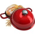 thumbnail image 1 of Enameled Cast Iron Bread Pan With Lid 9 Piece Complete Bread Baking Set | Dutch Oven for Bread Baking | 10 Inch Bread Oven with Lid | Thick Enamel | Silicone Baking Mat | Banneton | 6 Quart(Red), 1 of 6