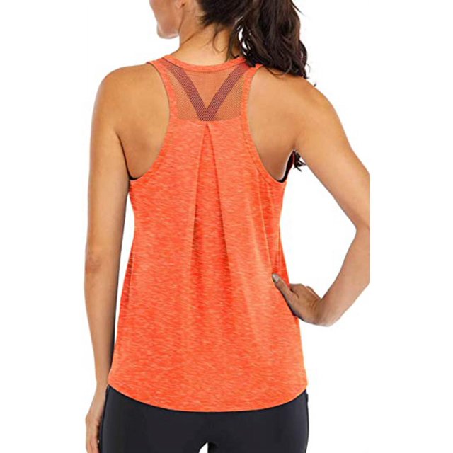 Workout Tops for Women Loose fit Racerback Tank Tops for Women Mesh Backless Muscle Tank Running Tank Tops