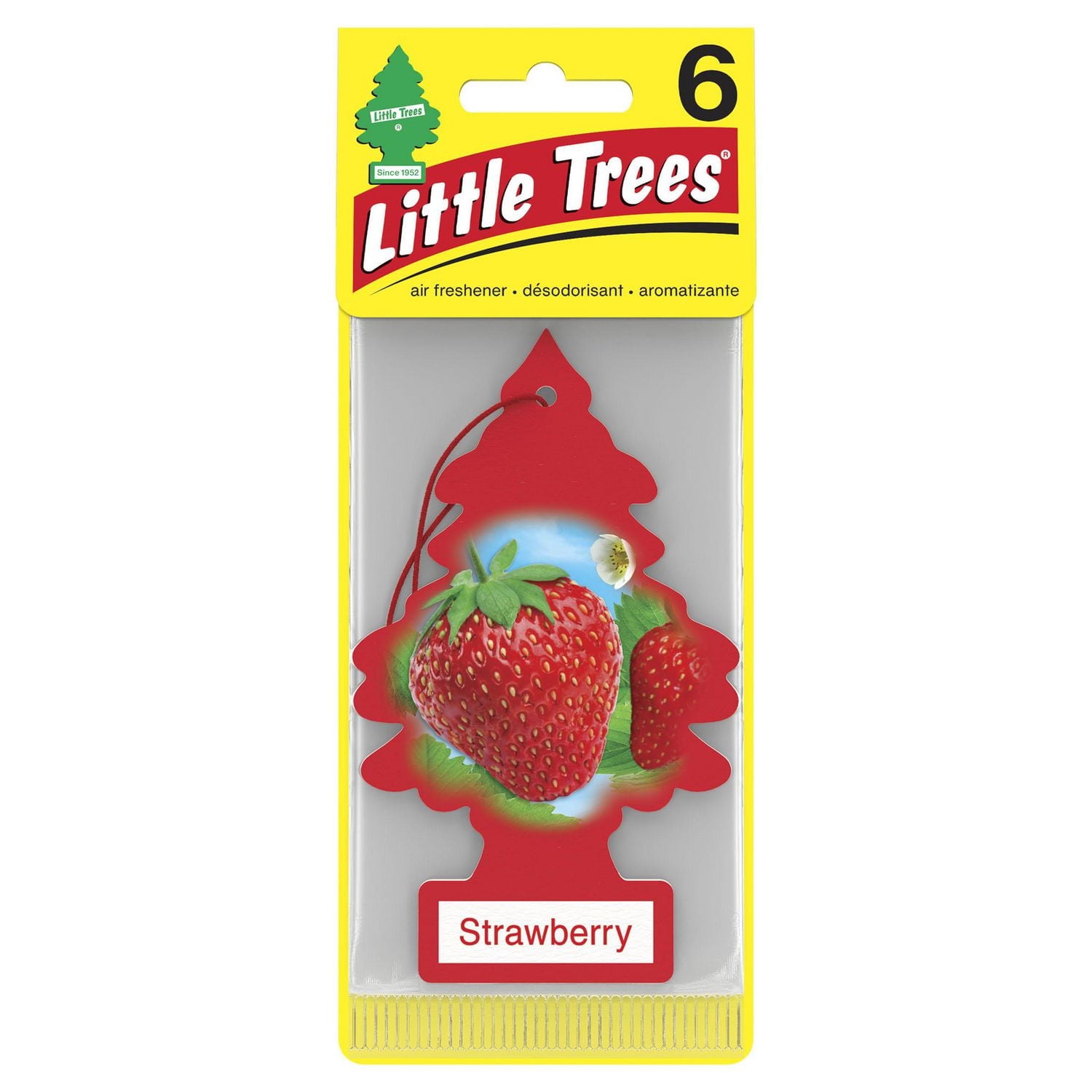 LITTLE TREES air freshener Strawberry 6-Pack