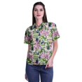 thumbnail image 1 of Moomaya Chemise à Manches Mi-Longues Imprimée pour Femmes, Col Boutonné, Haut Décontracté, 1 of 5
