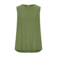 thumbnail image 4 of AherBiu Camisoles pour Femmes Décontractées à Col Rond, Couleur Unie, Sans Manches, Coupe Ample, Fente Latérale, Fluides, Camis, Chemises, Hauts, 4 of 6