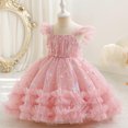 thumbnail image 4 of LOVZFMLL Robe à Manches Longues à Col Rond Unie pour Filles de Printemps et d'Été, Élégante et Douce, Robe Polyvalente à Manches Lanterne pour Filles, 4 of 4