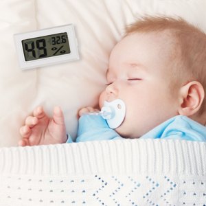 FONDOTIN 1Pack Temperature Meter with Temperature Measurement in White Plastic for Kitchen and Office