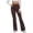 Brown1, variant on Yuyuzo Yoga Pants Womens High Waist Bell Bottom Elastic Slim Fitting Sports Yoga Leggings Solid Color Trousers