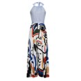 thumbnail image 4 of SMihono Robe Maxi Bohème d'Été pour Femmes Grande Taille Mode Décontractée d'Été Sans Manches à Col Rond Robe Imprimée à Col Licou à Fermeture Éclair Robe pour Femme Longue Plissée Robes Plage Évasée Robe d'Été, 4 of 8