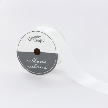 UNIQUE CREATIV White Satin Ribbon 25 mm (0.98 in) × 5.5 m (7/8 in × 6 yd), 5.49 m (18 ft)