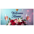 thumbnail image 3 of Welcome Home Banner Floral Butterfly Decor Wall Background for Party Wedding Garden Backdrop Photo Prop Event Decorations Vibrant Flower Display, 3 of 4