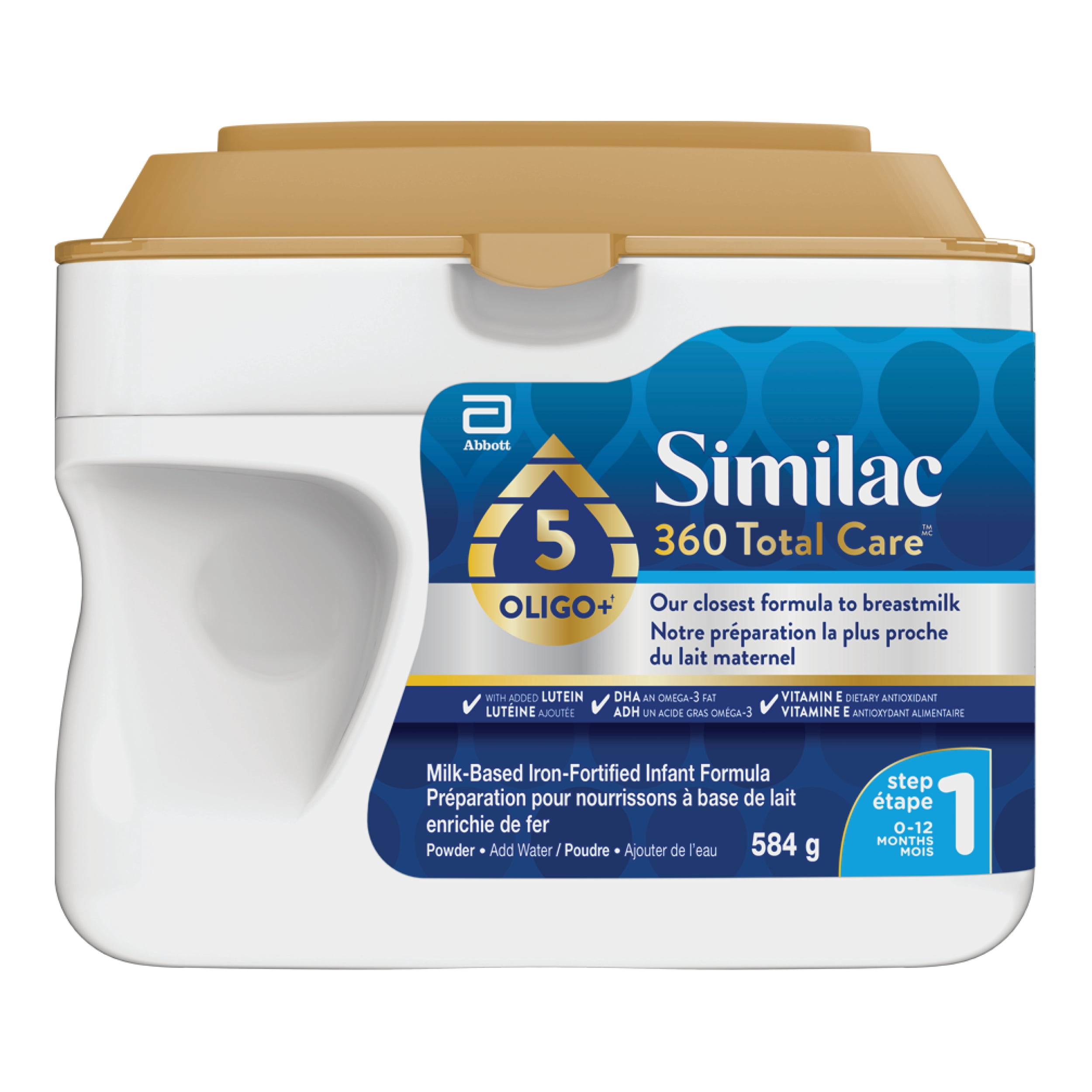 Similac 360 Total Care Step 1, Préparation pour Bébés, Préparation pour Nourrissons, Mélange de 5 oligosaccharides, 0-12 Mois, 584g Poudre