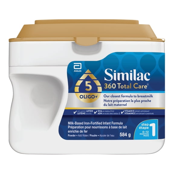 Similac 360 Total Care Step 1, Baby Formula, Infant Formula, blend of 5 oligosaccharides, 0-12 months, 584g Powder