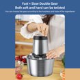 thumbnail image 2 of Electric Meat Grinder 3L Large Household Capacity Stainless Steel 2 Gears 300W High Power Kitchen Cooker Blender, 2 of 7