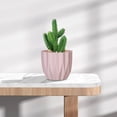 thumbnail image 4 of RuiJiao Clearance Round Planter Pot Vintage-Style White Flower Pots Indoor Textured Cylindrical Succulent Containers, 4 of 5