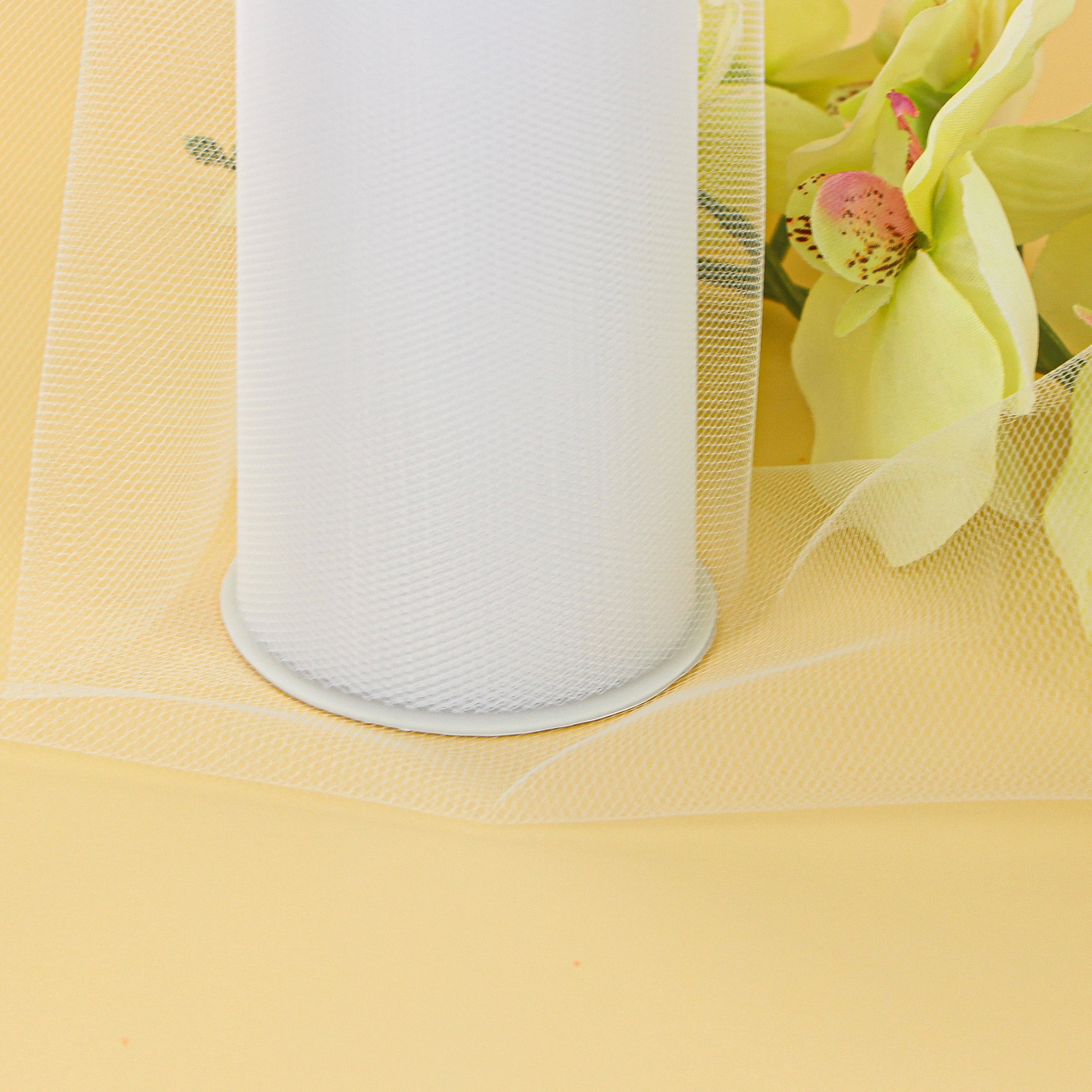 UNIQUE CREATIV blanc Tulle Ribbon 152 mm (5.98 in) × 13.71 m (6 in × 15 yd), 14 m (15 yd)