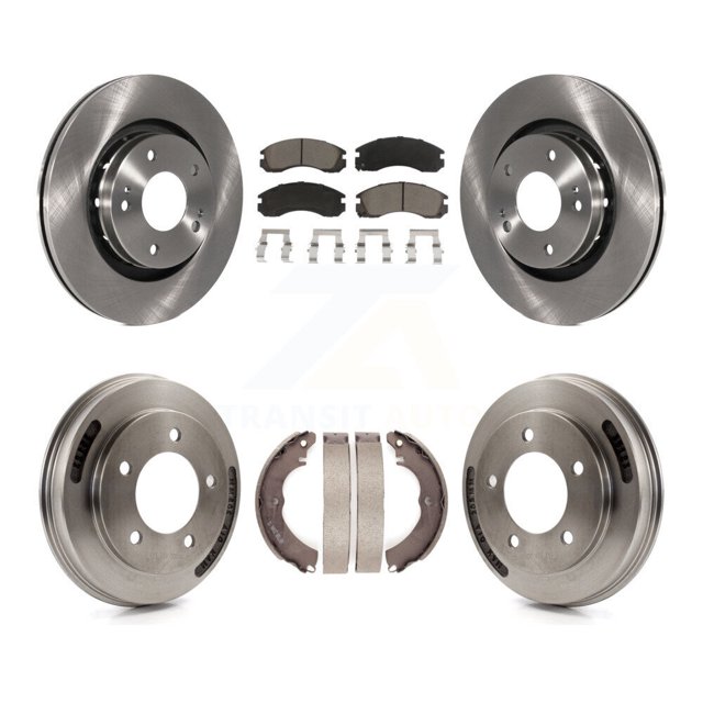 CMX Front Rear Disc Brake Rotors Ceramic Pads and Drum Kit for Car 2009 Mitsubishi Lancer Ralliart To 03 09 K8C-103552
