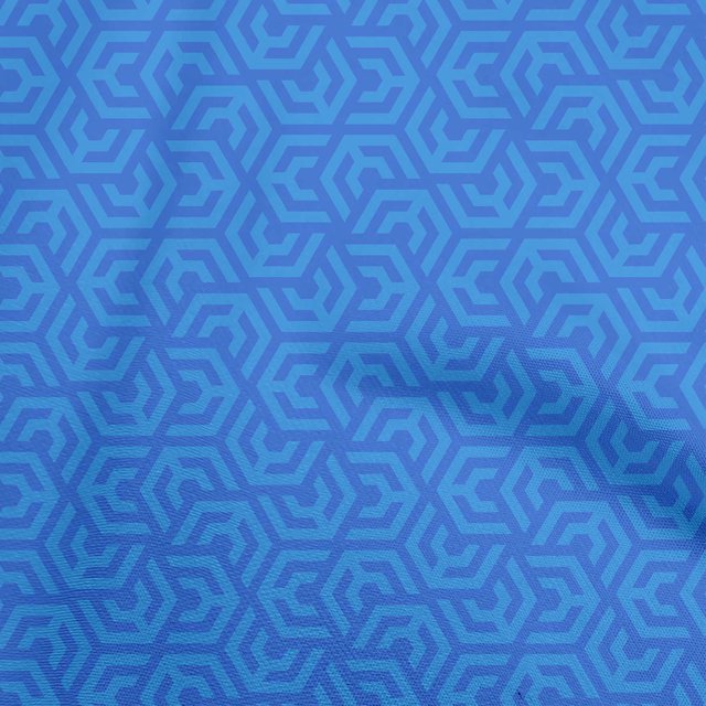oneOone Polyester Spandex Medium Blue Fabric Geometric Sewing Material Print Fabric By The Yard 56 Inch Wide