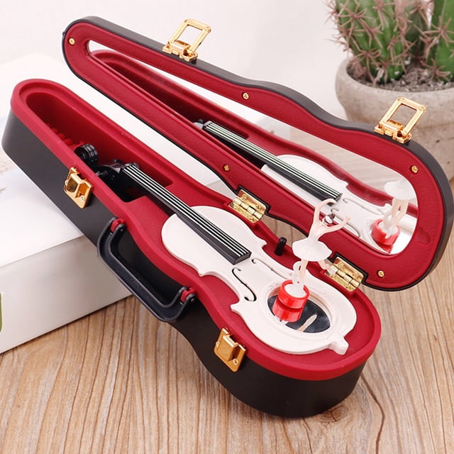 C Classical Violin Music Box Handheld With Dancing Figurine Dressing Mirror Unique Artwork Gift For Children Family 125 Chars