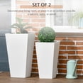 thumbnail image 4 of Outsunny Ensemble de 2 Pots de Fleurs d'Extérieur avec Trous de Drainage, Blanc, 4 of 10