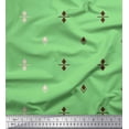 thumbnail image 2 of Soimoi Green Poly Georgette Fabric Butidar Jamdani Printed Fabric 1 Yard 52 Inch Wide, 2 of 2