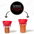 thumbnail image 2 of Starfrit Canning Funnel Set, Fits Regular & Wide Mouth Jars, Engraved Measurements, Non-Slip Handle, Snap-On Strainer, Red, 2 of 8