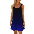thumbnail image 2 of Robes d'Été pour Femmes 2024 Décontractées Grande Taille, Mini-Robe d'Été Aguichant à Imprimé Floral Tendance Froncée Fluide Teinture sur Nœuds Dégradé Robe Évasée de Plage à Bretelles Spaghetti Sans Manches Robe Soleil, 2 of 6