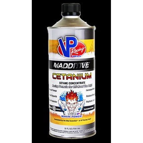 VP Racing Fuel Additive 2865 Madditive Cetanium; For Diesel; Increases Horsepower And Cetane/Cleans Injectors And Pumps/Increases Fuel Mileage; Single; 32 Ounce Bottle; Treats Up To 10 Gallons