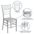 thumbnail image 3 of Bowery Hill Resin Stacking Chiavari Dining Chair in Silver, 3 of 9