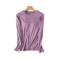 thumbnail image 4 of Coussin de Poitrine Col Rond Manches Longues Chemise de Base Pull-Over Pyjama Femme Vêtements d'Automne Grande Taille Vêtements de Maison, 4 of 4