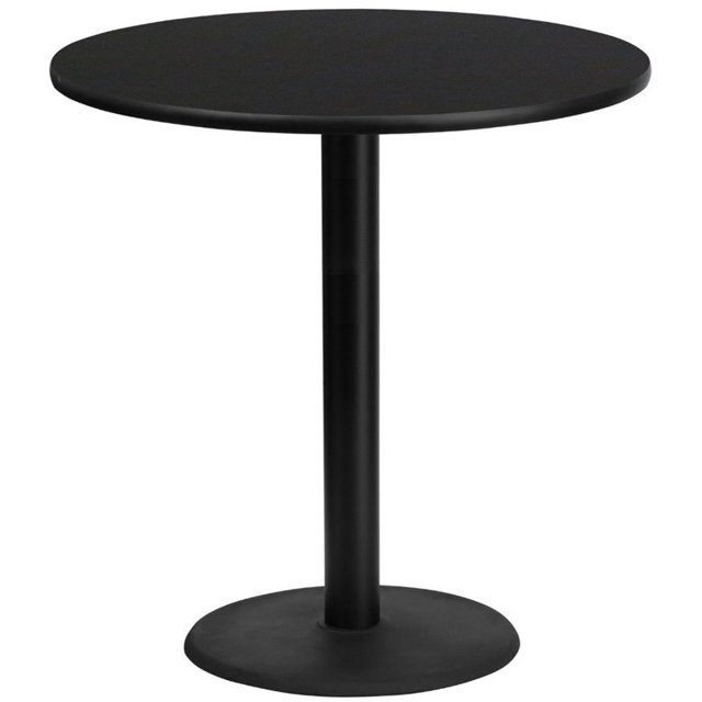 Bowery Hill 42" Round Restaurant Bar Table in Black