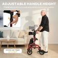 thumbnail image 4 of HOMCOM Foldable Rollator Walker with Seat for Seniors, 4 Wheeled Walker, 4 of 10