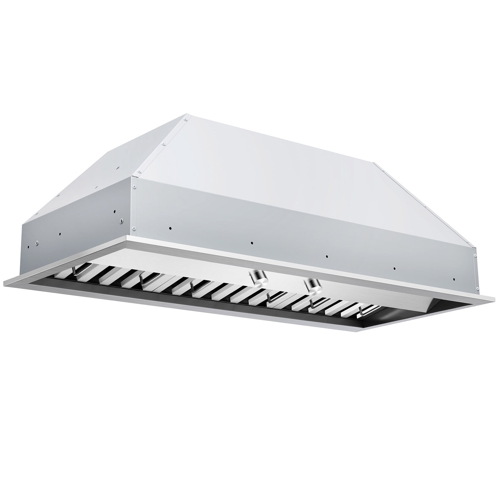 Hauslane Pro-Style 42 inch IN-R200 Built-in Convertible Range Hood 18.5” Deep 120V Low Noise Contemporary Full-Size Handles Professional-Grade Baffle Filters LED Stainless Steel