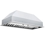 Hauslane Pro-Style 42 de pouce IN-R200 Hotte de la gamme convertible intégrée 18.5” C'est profond. 120V Bas bruit contemporain poignées pleine grandeur professionnel-grade Baffle filtres LED Acier inoxydable