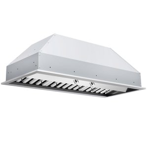 Hauslane Pro-Style 42 de pouce IN-R200 Hotte de la gamme convertible intégrée 18.5” C'est profond. 120V Bas bruit contemporain poignées pleine grandeur professionnel-grade Baffle filtres LED Acier inoxydable